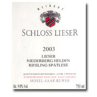 Schloss Lieser - Riesling Auslese Mosel-Saar-Ruwer Lieser Niederberg Helden 2002 (750ml)